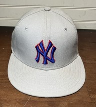 New York Yankees 7 1/4 New Era 59Fifty Cap New York Baseball White fitted hat - £12.83 GBP