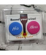 Capabung Wine Caps His &amp; Hers Pink And Blue Rubber Stoppers Reseal Your ... - $9.89