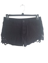 Forever 21 Shorts 30 Womens Black High Rise Raw Hem 100% Cotton Casual Bottoms - £9.53 GBP