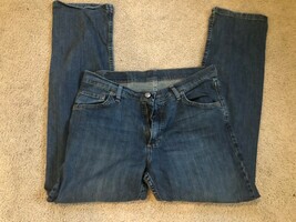 WRANGLER Men Size 32 x 30 Dark Wash Denim Straight Jeans Pants Premium C... - $17.26