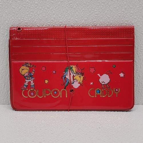 Vintage Red Coupon Caddy Rainbow Brite Stickers - $50.83