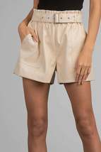 Women&#39;s Belted Faux Leather Shorts - £33.73 GBP+