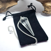 Quartz Pendulum Dowser 12 Sided Divination Real Crystal Gemstone Pointed... - $14.02