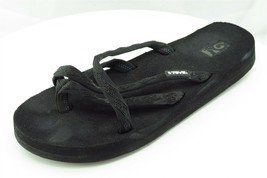 Teva Sz 8 M Black Flip Flop Fabric Women Sandals 6840 - £15.60 GBP