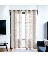 Set of Two 96&quot; Beige Boho Embroidered Window Panels - $3,832.26 MXN