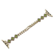 For Apple Watch Series 9 45mm Diamond Four-leaf Clover Metal Chain Watch Band(Go - £7.90 GBP