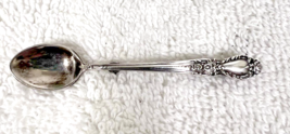 Antique Sterling Silver Salt Demitasse Spoon Brooch Pin Draped Floral 2.5" - $36.14