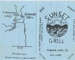 Sunset Grill Menu Canyon Lake Texas 1988 - £12.47 GBP