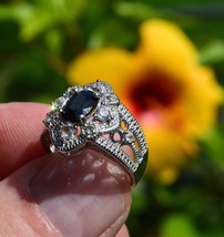 Ring Size 7, Blue Sapphire. 1.88 cwt. Natural Earth Mined. Appraised: $410US - £151.86 GBP