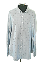 New with Tags Goodfellow Dress Shirt Men&#39;s Size 4XB Blue White Stripes w... - £15.81 GBP