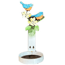 Wall mount flower pot holder blue birds metal 1994 Anne Munson Enthuse Design - £17.69 GBP