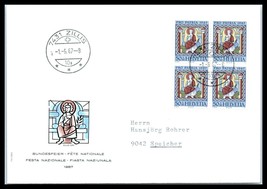 1967 SWITZERLAND FDC Cover - Joseph on The Throne Block of 4, Zillis F11 - £2.35 GBP