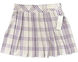 Love Streak Women&#39;s Pleated Mini Skirt High Waist A Line Sz L Purple Pin... - £15.81 GBP