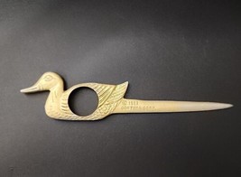Vintage Solid Brass Duck Head Letter Opener Stamped “Contima 1983” 9.5&quot; - £15.95 GBP