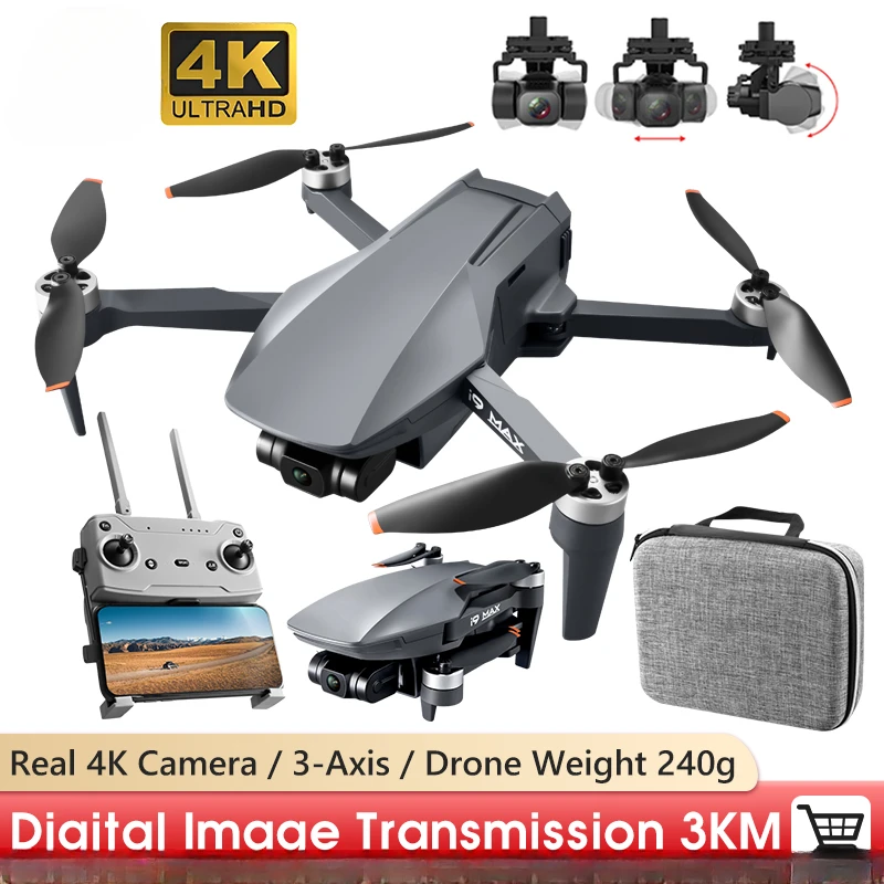 i9 Max Drone 3-Axis Gimbal 4K Hd Camera Dron Gps Glonass Positioning 3KM 26m - £239.54 GBP+
