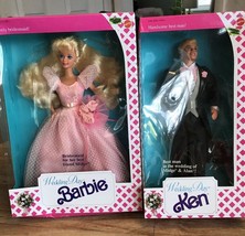 Wedding Day Bridesmaid Barbie &amp; Best Man Ken For Best Friends Midge &amp; Alan 1990 - £59.17 GBP