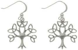 Jewelry Trends Sterling Silver Tree of Life Celtic Trinity Knot Branch Dangle Ea - $35.99