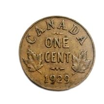 1929 Canada Small One Cent Coin Circulated VG - $1.41