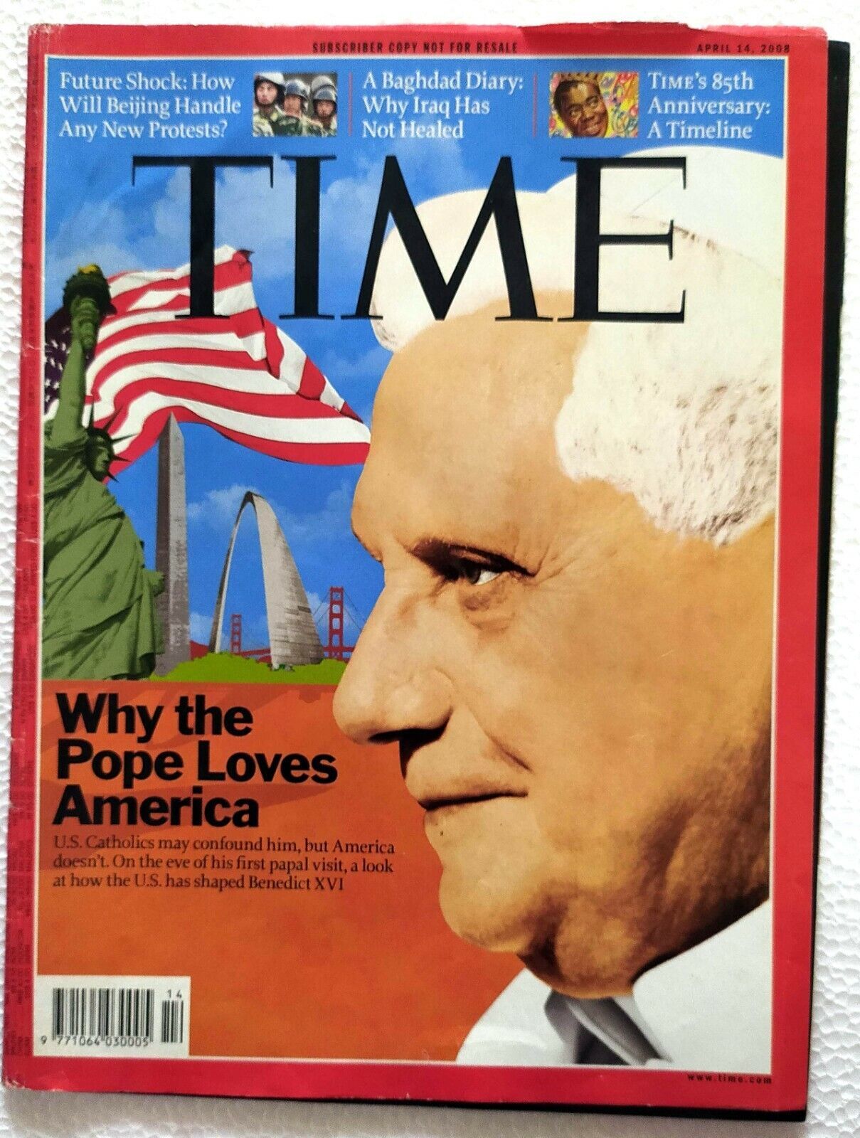 Time Magazine April 14 2008 Pope Benedict XVI Robert Mugabe Mayawati Bag... - $12.99