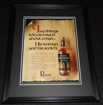 1970 Seagram&#39;s 100 Pipers Scotch Whisky 11x14 Framed ORIGINAL Advertisement - $44.54