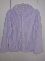 LINDSAY-LYN Ladies Ls Lavender Fleece Hooded Button TOP-M-NWOT-SOFT/COMFY/WARM - £9.08 GBP