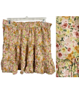 Cynthia Rowley Mini Skirt Sz Large Tiered Floral Coquette Cottage Romant... - $68.15 CAD
