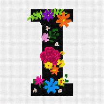 Pepita Needlepoint kit: Letter I Primary Floral, 7&quot; x 7&quot; - $50.00+