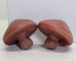 Vintage 2 Mini Blow Mold Brown Plastic Mushrooms - £16.21 GBP