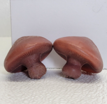 Vintage 2 Mini Blow Mold Brown Plastic Mushrooms - £16.21 GBP