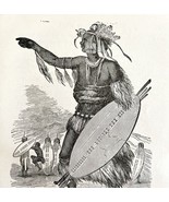 Native Congo Warrior 1890 Wood Engraving Victorian Stanley In Africa DWAA2A - $39.99