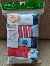 Wonder Nation 10 Pack Toddler Boy&#39;s Briefs  Underwear Tag Free 100% Cott... - £6.48 GBP