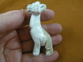 (Y-GIR-ST-702) white GIRAFFE gemstone carving FIGURINE giraffes stone st... - $17.53