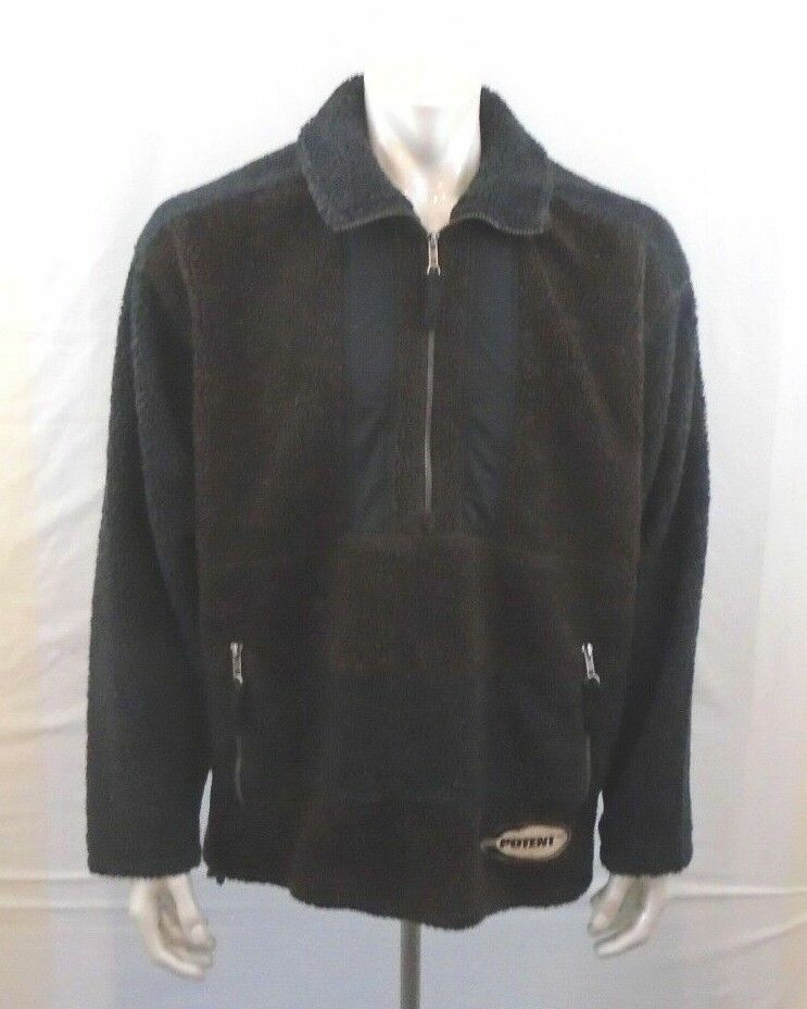 Potent Men&#39;s Gray Brown Long Sleeve Mock 1/2 Zip Fleece Pullover Size Me... - $7.92