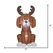 Holiday Time Puppy Dog with Light String Airblown Inflatable Yard Decor 6 feet - £63.30 GBP