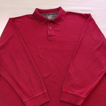 St. John's Bay Sueded Jersey Men's Red Cotton Collar Shirt Long Sleeve Size 2XLT image 8