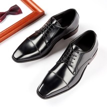 39-47 Men Genuine Real Cow Leather Suit Shoes Classic Square Toe  Men Dress Shoe - £76.47 GBP