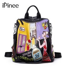 iPinee Women Backpack Fashion Causal bags High Quality Embroidery Female  Bag PU - £85.71 GBP