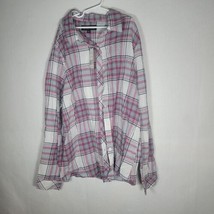 New Button Down Womens Shirt, Red And White, By North River, Size Large - £14.84 GBP