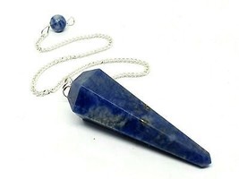 Sodalite Point Pendulum Dowser Gemstone Scrying Throat Chakra Positive E... - $6.54