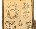 VTG 2002 STAMPIN UP CAMPOUT campfire, campers making s'mores, tent, flas... - $7.60