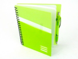 &quot;Edge&quot; Notebook w/Matching Pen, Slip Pockets, Lime Green, 80 Lined Pages... - £6.22 GBP