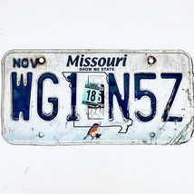 2018 United States Missouri Bluebird Passenger License Plate WG1 N5Z - $18.80