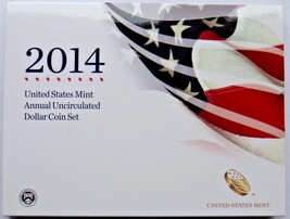 2014 US MINT ANNUALUNC  DOLLAR SET INCLUDING $1 SILVER EAGLE COIN - £79.89 GBP