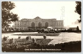 RPPC Civic Auditorium San Francisco California Postcard Building Garden - £15.13 GBP