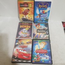 Disney dvd lot of 6  Cars Dumbo Peter Pan Bambi and more - £18.74 GBP
