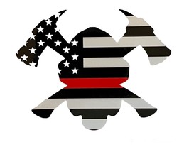 Mask Axe Thin Red Line USA Flag Reflective Decal Sticker Fire Fighter EMS - £6.25 GBP