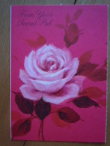 Vintage Red Rose From Your Secret Pal Greeting Card by Hallmark - $1.99