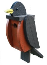 American Robin Birdhouse - Large Solid Wood Bird House Amish Handmade In Usa - £64.31 GBP