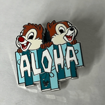 Disney Pin Hidden Mickey Series Aloha Chip And Dale Blue Sign - $10.78