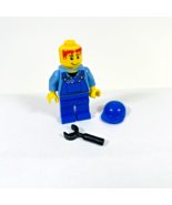 LEGO City Blue Overalls Mechanic with Wrench &amp; Hat Town Minifigure -Buil... - £7.43 GBP